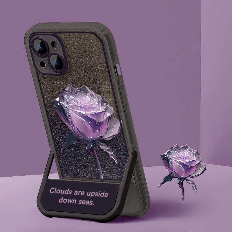 Sparkling Rose iPhone Case with Invisible Kickstand